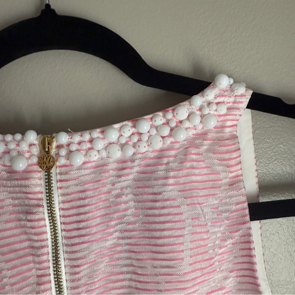 Lilly Pulitzer Airy Shift Dress Beaded Rosy Posie - Picture 8 of 8